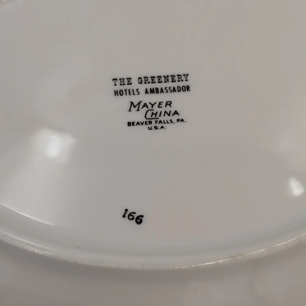 Vtg Mayer China The Greenery Ambassador Hotel Ware 9